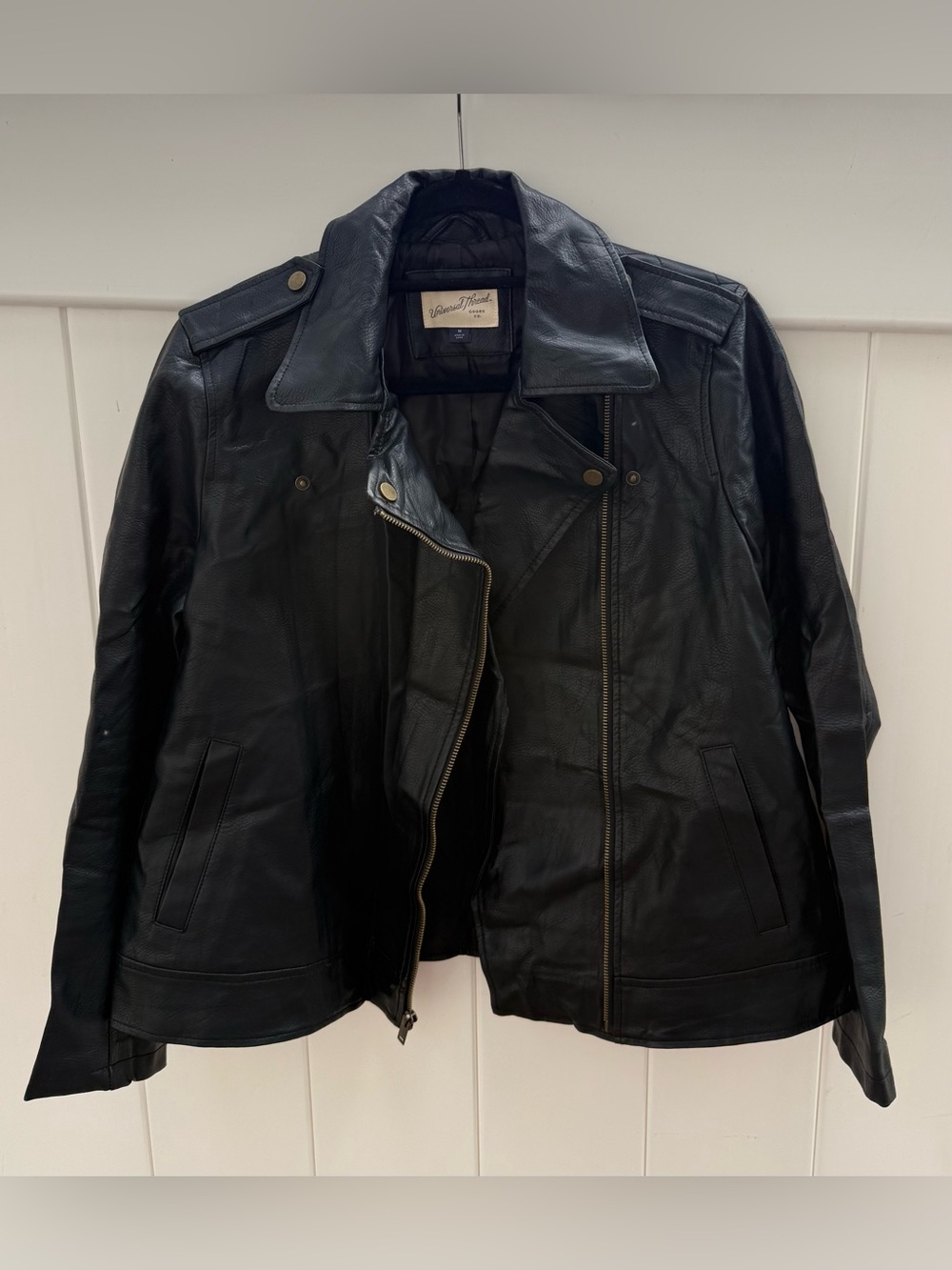 Universal Thread Black Leather Moto Jacket - Women's
